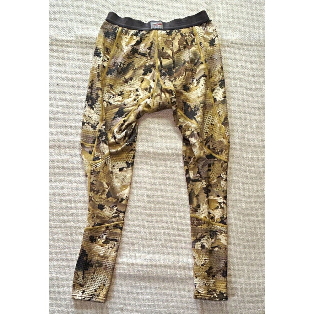 SITKA Gear Heavyweight Bottom Pants Mens M Subalpine Camo Grid Fleece Base Layer